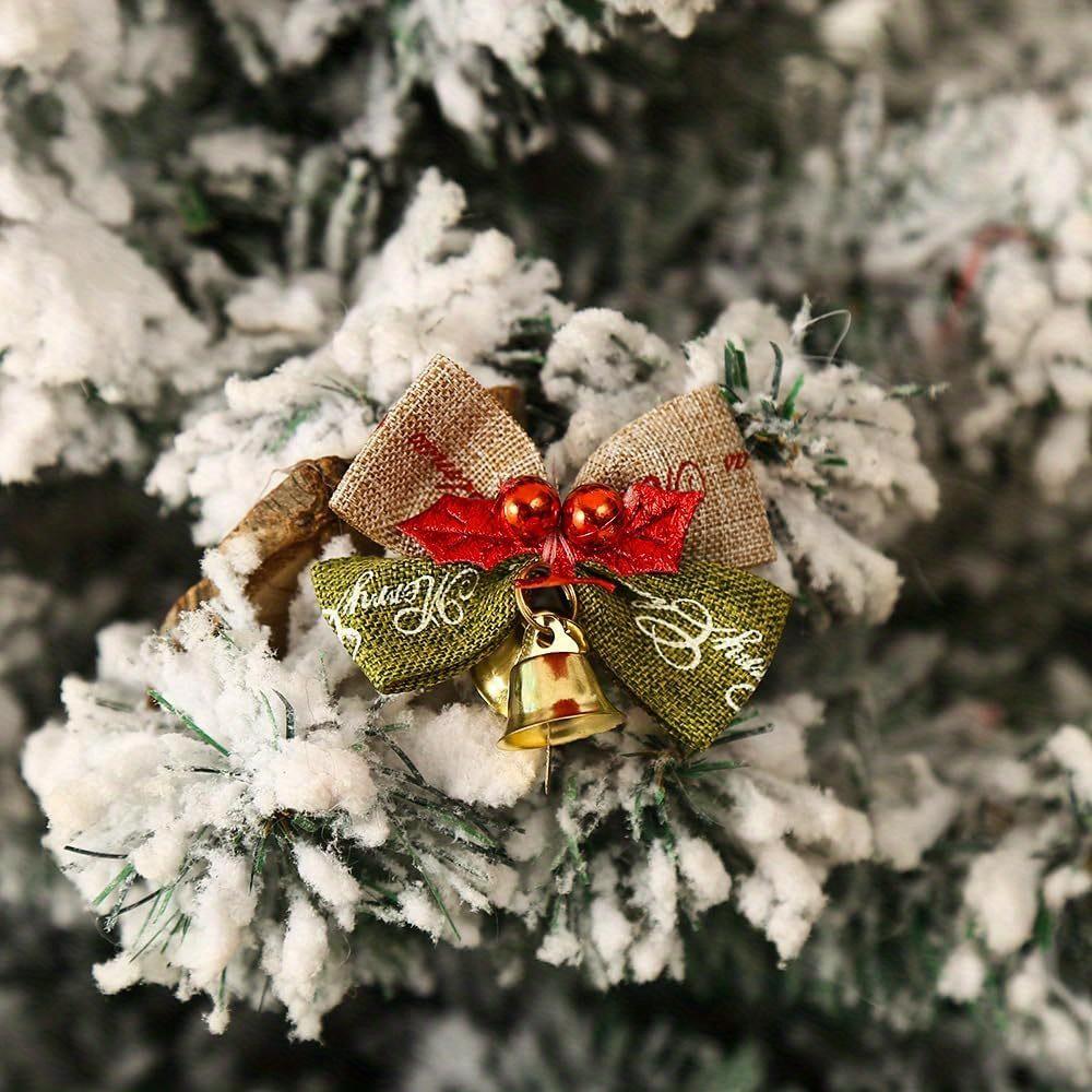 Mini Christmas Bows - Red & Green Holiday Decorations, Glossy Accent Center, Year-Round Use for Halloween, Thanksgiving, New