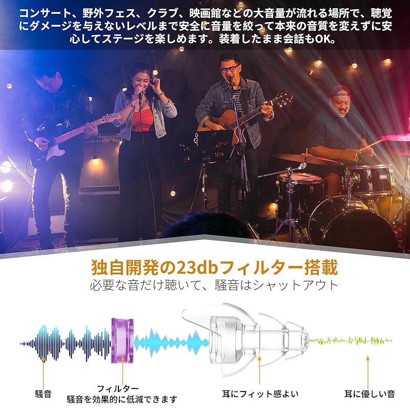 Quietide live ohrstöpsel ohr stecker live gehörschutz hörschäden prävention 23dB reduktion Für menschen, die genießen laute musik bei konzerten,
