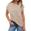 Maglione da Donna Casual a Maglia Larga con Maniche Corte, Leggero Pullover con Tasca, Perfetto per l'Uso Quotidiano
