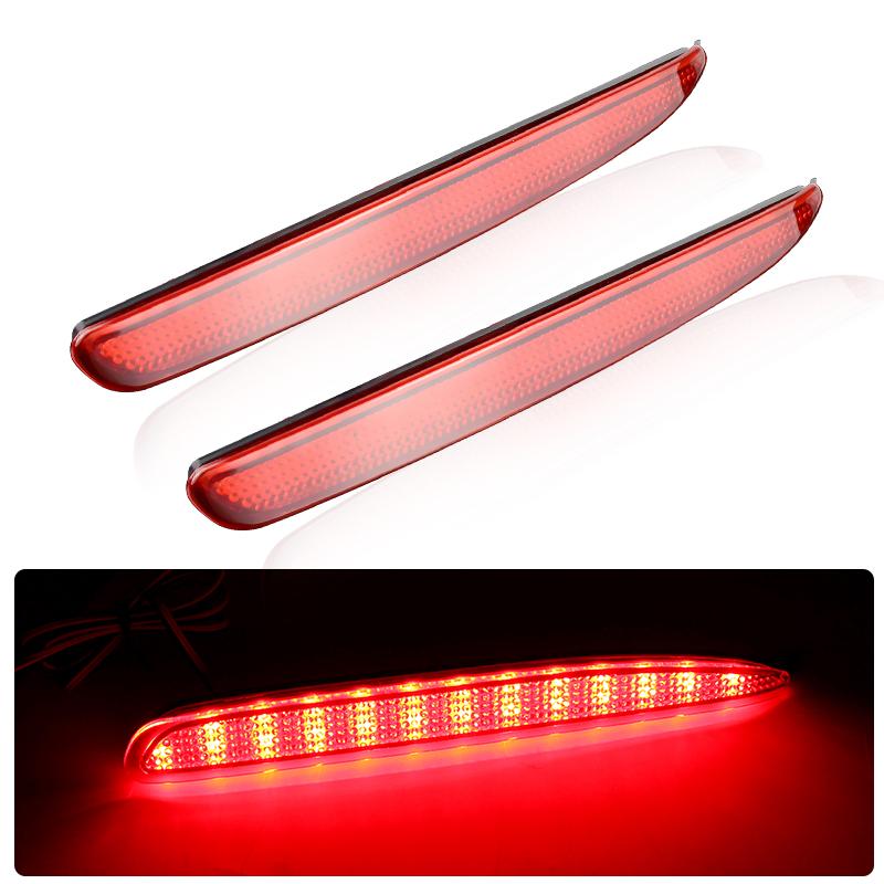 2PCS LED Rear Bumper Reflector Brake Lights Canbus For Mazda 6 2003-2008 Red/Smoked Lens Tail Stop Warning Lamps Car Accessories