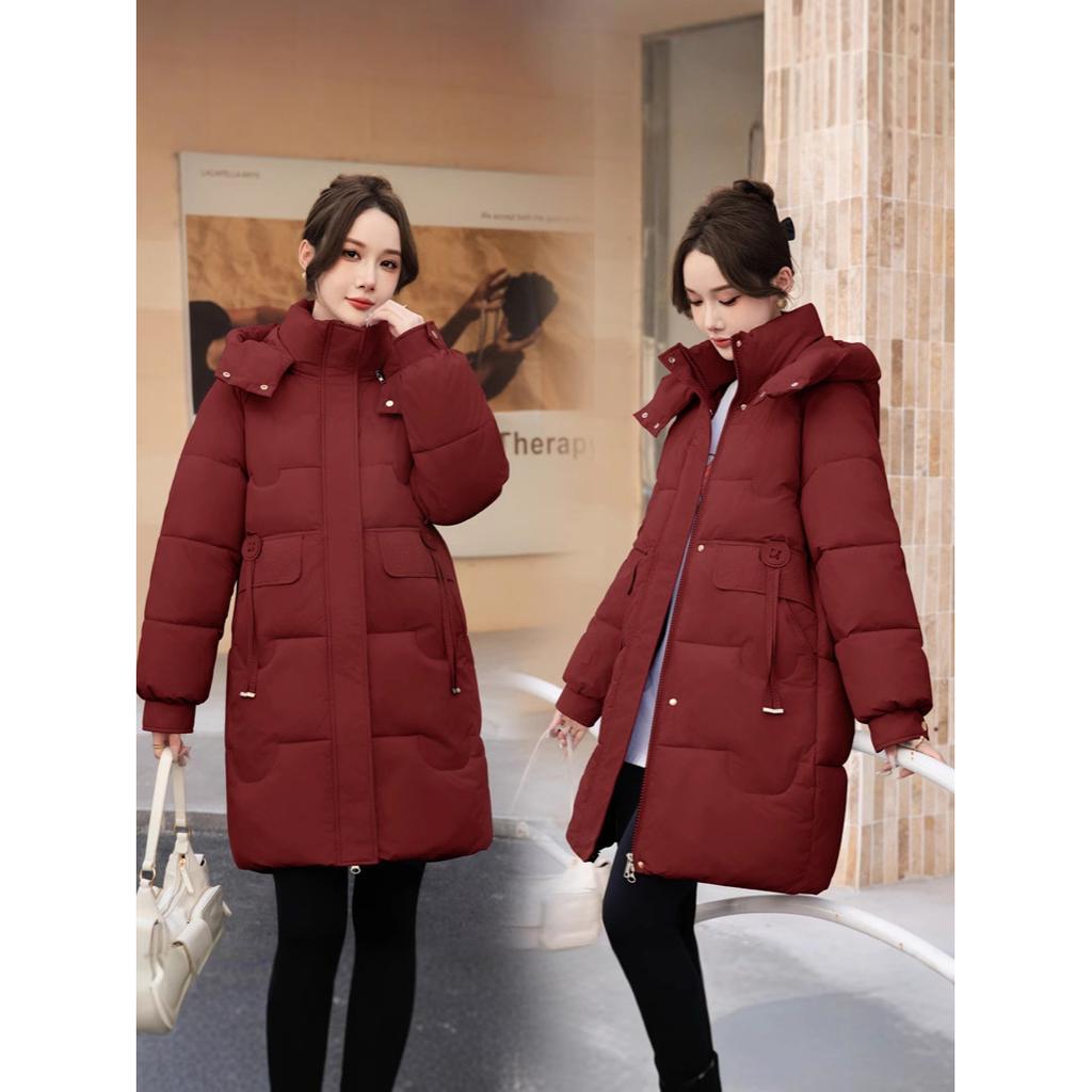 Winter Plus Size Coat Female Long Parkas Hooded Medium Long  Loose Thick Warm Long Sleeve Overcoats Lady Jackets