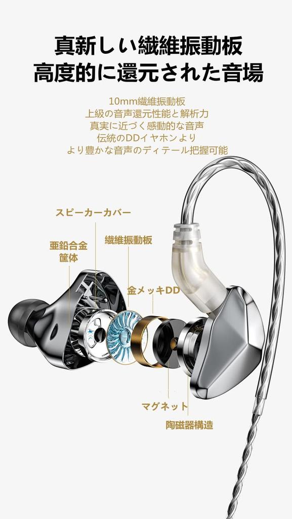 Yinyoo BLON BL07 Chinese Deep Single Headphones for Earphones, Bass, Wired, DD, In-Ear Computers, 3.5mm In-Ear Headphones, 2-Pin-C Earphones,