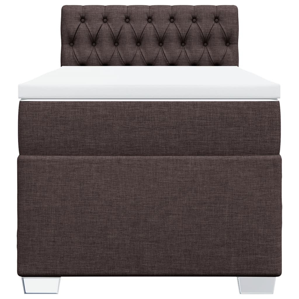 Vidaxl Letto Continentale Con Materasso, Marrone, Tessuto, 100X200 Cm