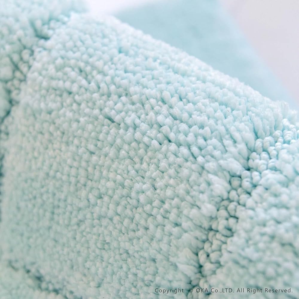OKA Cryum Bath Mat 45cm x 65cm Blue (Washable, Non-Slip)