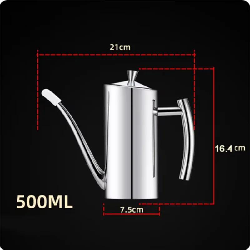 

304 Stainless Steel Oil Pot Kitchen Oil Tank Sauce Vinegar Drip-Proof Dust-Proof Oil Storage Container To Store Kitchen Tools