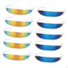 10/pack Novelty Futuristic Narrow Mirrored Visor Sunglasses Costume