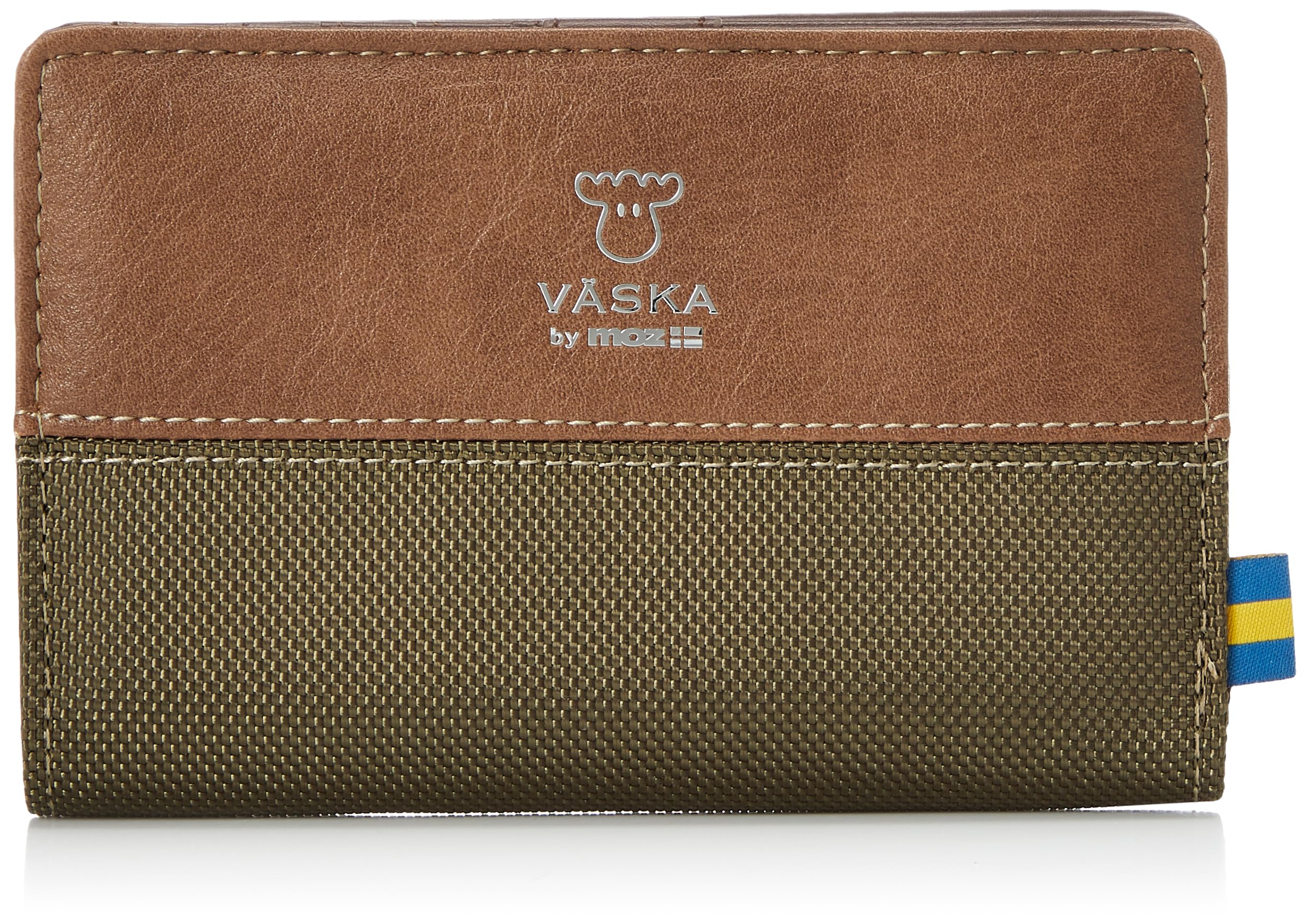 

VASKA Grusis Zipper Bifold Wallet Compact Thin Nylon Synthetic Leather PU Leather Coin Purse VASKA by Veska Grusis Zipper Bifold Wallet Green [Mozu]