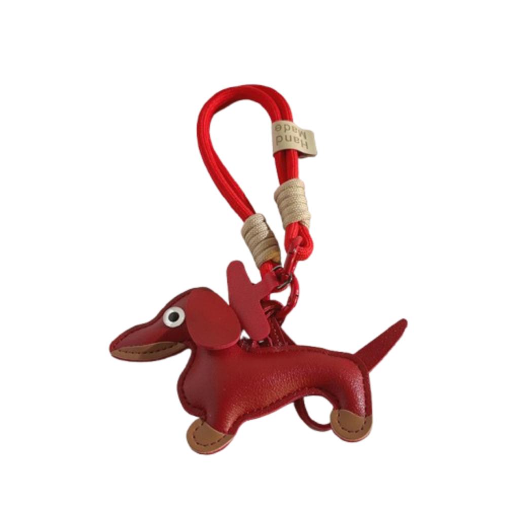 Mini Dachshund Dog Keychain Braided Lanyard Car Key Accessories  Women