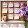 50 Cute Flower Push P for Corkboard & Bulletin Board - Decorative Floret Thumb Tacks for Office, Photo & Poster Wall