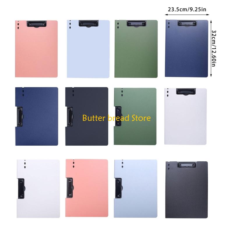 W89C Standard Size Flipping Clipboard Folder With Metal Clip File Organiser wth Writing Board For School Office 12.6x9.25In