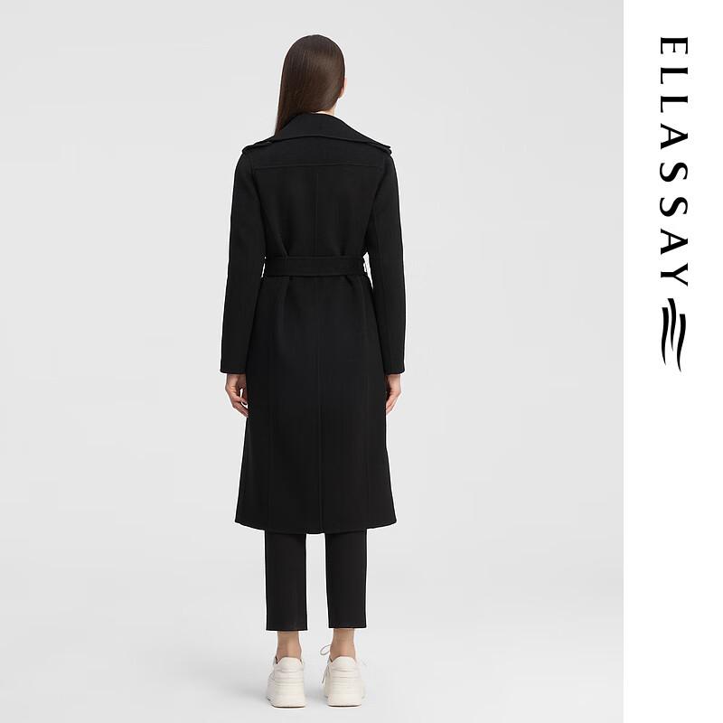 ELLASSAY Women's Wool Cashmere Double-breasted Long Coat