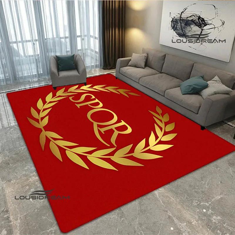 3D Roman SPQR logo Printed carpet non-slip carpet bedroom decor door mat outdoor rug Yoga mat bedroom decoration birthday gift