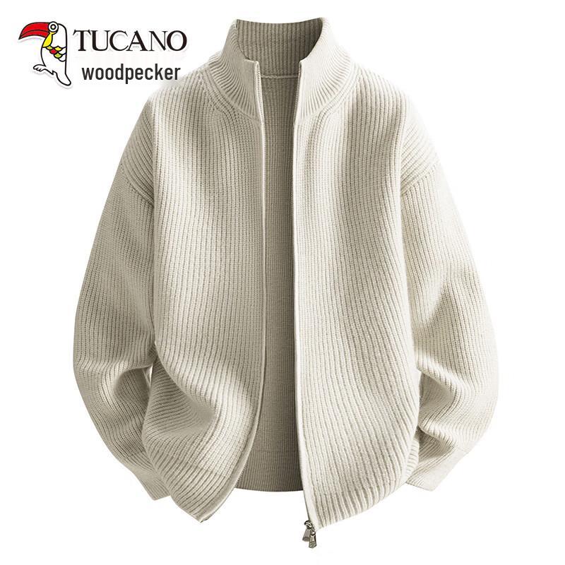 TUCANO Men's Stand Collar Knitted Cardigan Sweater