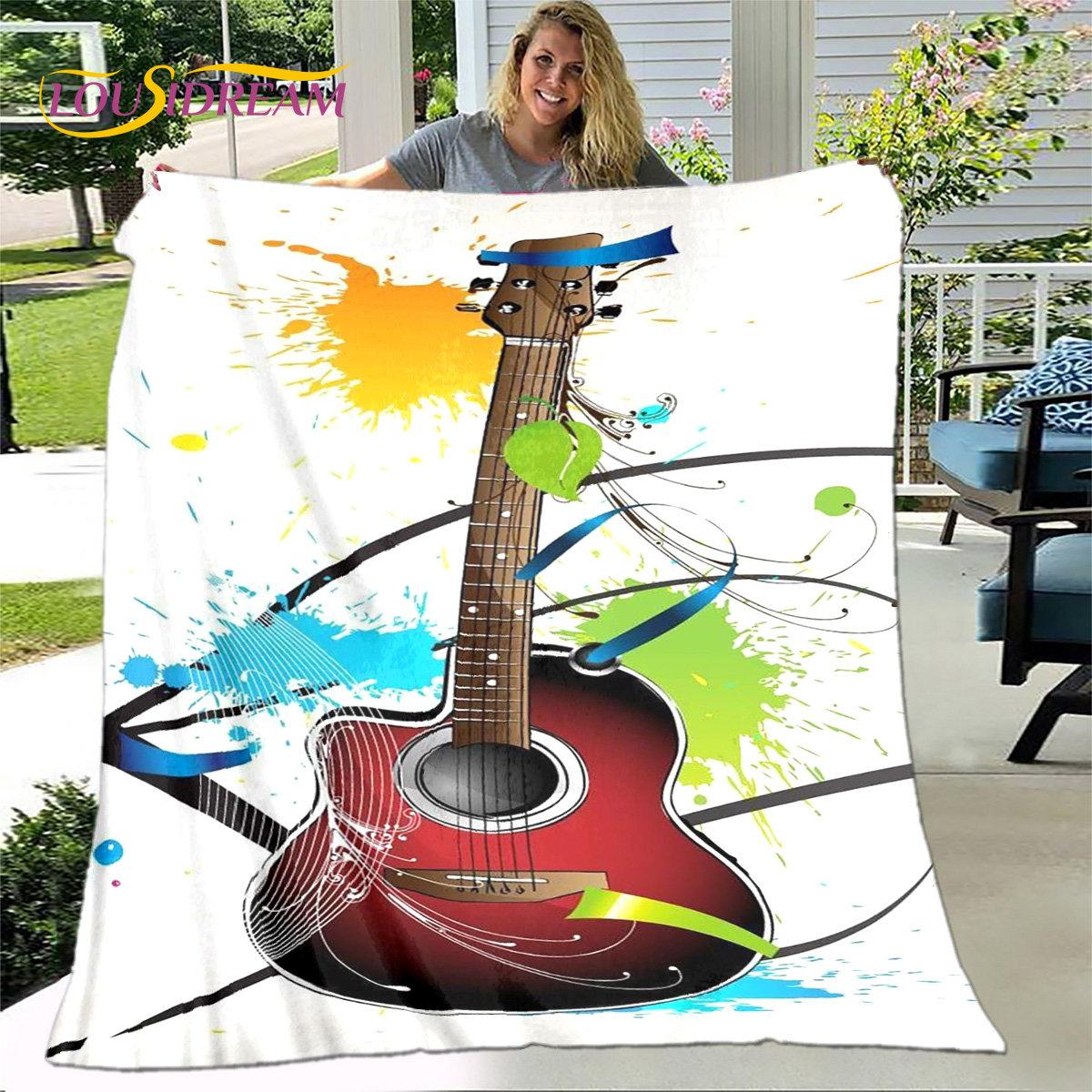 

Одеяло для классической гитары, электрогитары, фланелевое одеяло, плюшевое одеяло для гостиной, спальни, кровати, чехла для дивана 30x40in