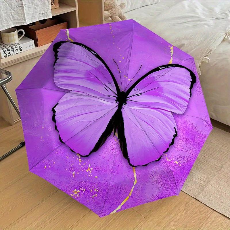 1pc Butterfly, Purple Themed High-quality Umbrella,Automatic Opening and Closing Umbrella,Multi-functional Umbrella G0811290
