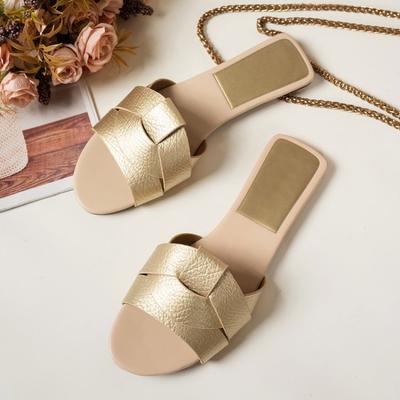 New Large-sized Women's Slippers, Cross-flat, Cool, Simple and Versatile Shoes