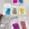 300pcs 3D Magic Colorful Mermaid Round Glass Aurora Translucent Crystal Beads Nail Charms Nail Art Decoration Accessories Tips