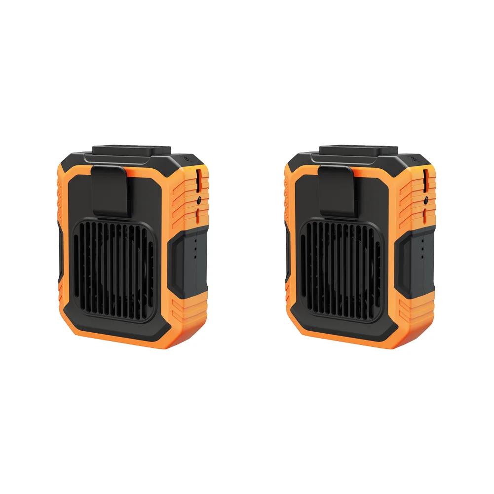 4000mAh Portable Waist Fan 3 Speed USB Rechargeable Wearable Personal Fan Outdoor Camping Waist Clip Fan with Torch Power Bank