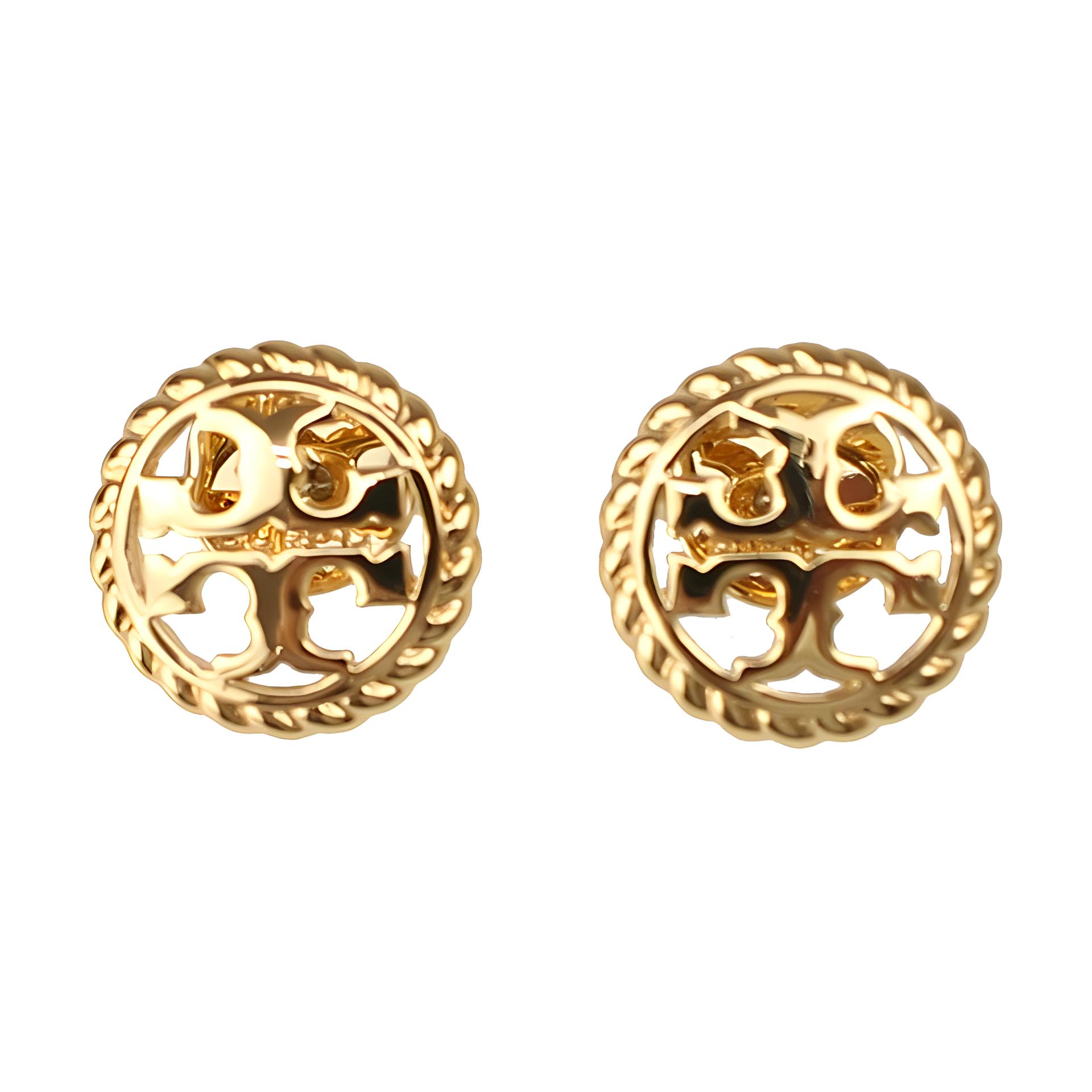 Tory Burch Double T Logo Metal Earrings Women earrings Gold 136618-720 F,Gold
