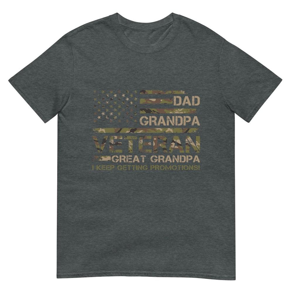 Dad Grandpa Veteran Great Grandpa Fathers Day Usa Flag TShirt