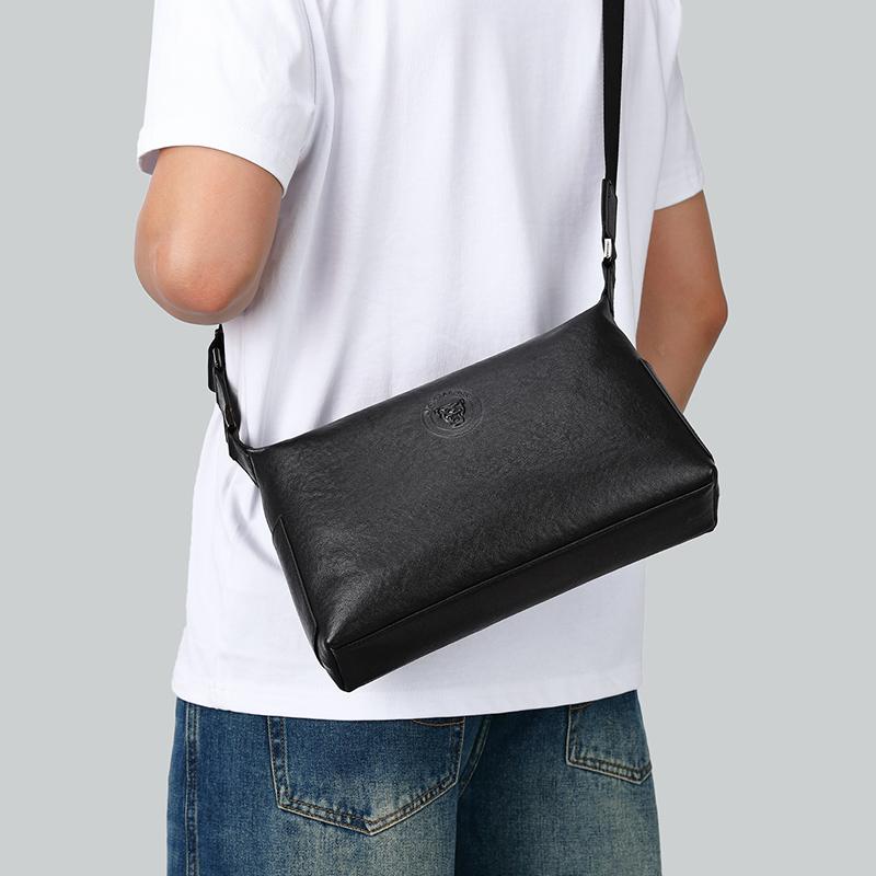 New JAGUAR Artificial Leather Crossbody Bag, Shoulder Bag Men's Black JM1221273101