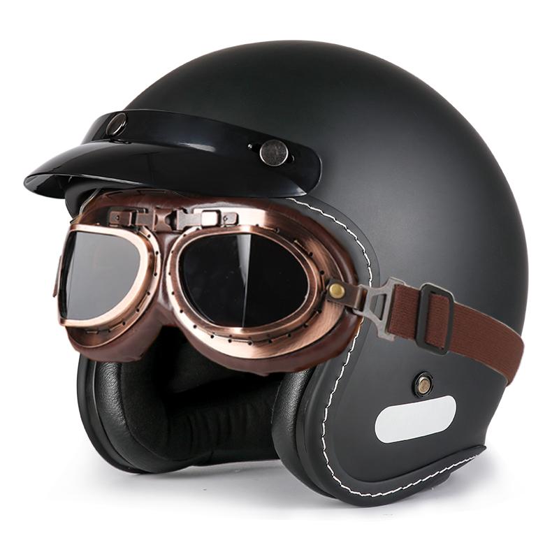 VGV 618 Open-Face-Helm, mehrere Visire zur freien Auswahl, integriertes Sonnenschild, Sicherheits-Fahrhelme für Damen und Herren für den Außenbereich