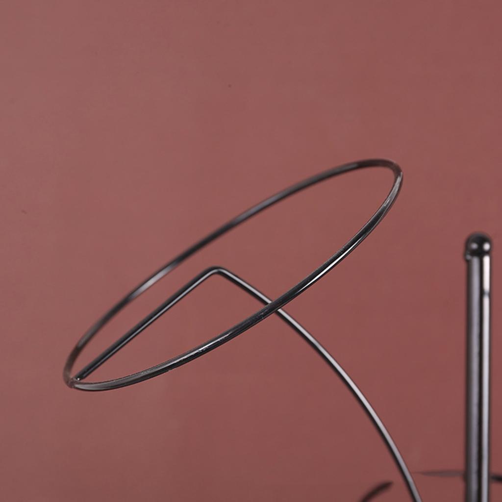 Fashion Metal Hat Display Stand Baseball Cap Rack with 5 Round Standing Hooks Stable Base Hat Storage Display Holder