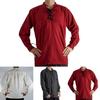 Men's Renaissance Peasant Pirate Shirt With Lace Up Design And Loose Fit For Cosplay