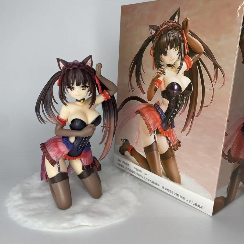 Dating Battle Cat Ears Shizaki Crazy Three Figures Model Beautiful Girl Peripheral Tabletop Chassis Ornament Statue Doll