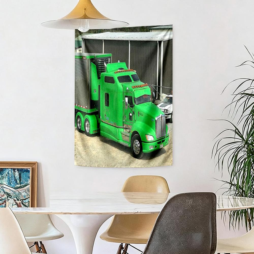 Kw Heavy Trucks Wall Decor Tapestry Art For Pet Memorial Birthdaywedding Party Backdrop Family Gift