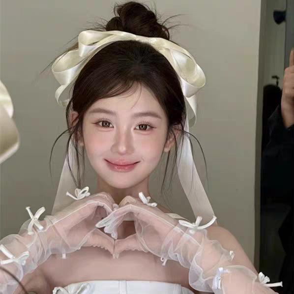 White Oversized Bow Hair Clip for Women - Fairy Bridal Hair Accessory and Photo Prop