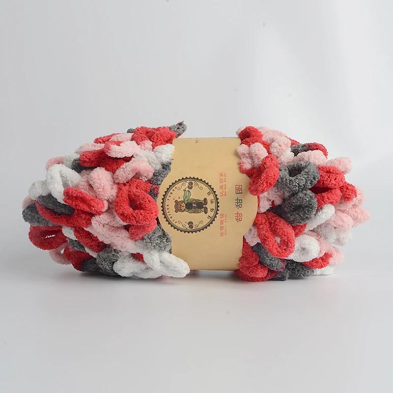 500g/Lot Hand Knitting Finger Loop Yarn Crochet Super Warm Puffy Circle Cotton Braided Rope Puffy Smart Polyester Sock Toy