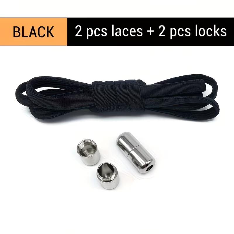 

Elastic No-Tie Shoelaces | Semi-Circular Design with Metal Lock, Lazy Laces for Adults & Sneakers чёрный