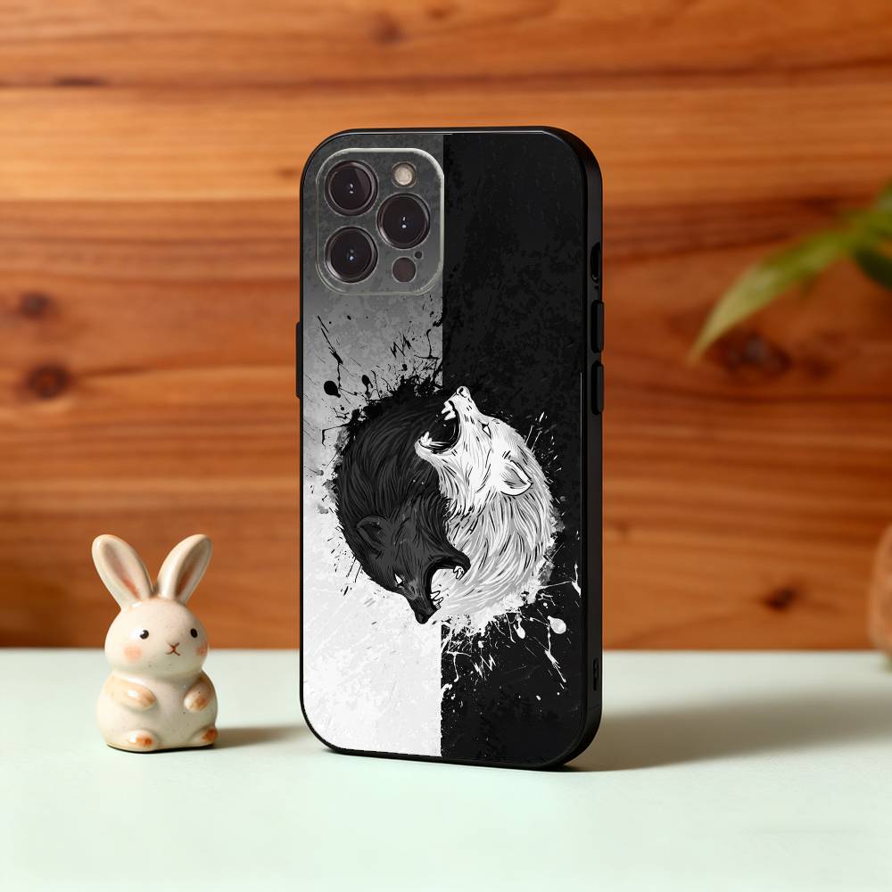 1pc Wolf Phone Case For iPhone17,16,15,14,13,12Plus,Pro Max,XS,5G Soft Silicone Black Cover