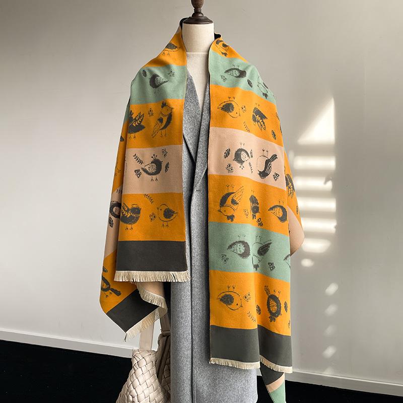 

Latest Design Winter Two-Sided Jacquard Cashmere Scarves High Quality Women Thicken Wrap Shawl Ladies Wool Pashmina Scarf