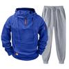 Men's Casual Hoodie and Jogger Set - Long Sleeve Drawstring Sweatsuit with Multiple Pockets for Fall Winter (Dark Gray)