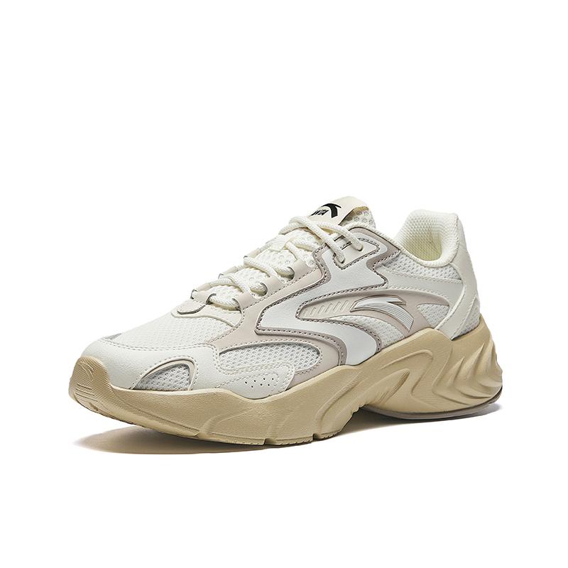 Anta Retro Versatile Non-Slip Breathable Low-Top Casual Running Shoes Men Sneakers White Gray 912515505-3