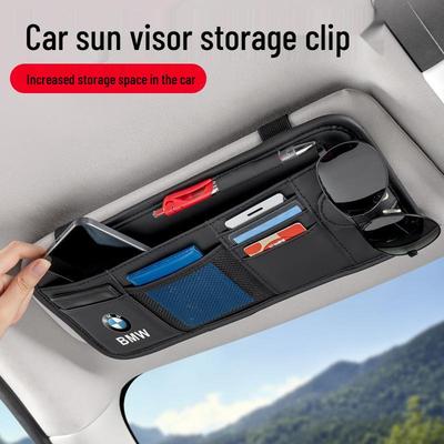 BMW Car Sunglasses Clips & Sun Visor Storage Bags for 1, 3, 5, 6, 7 Series, X1, X3, X4, X5, X6