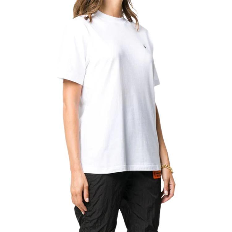 (WMNS) Off-White Back Flowers Arrow Short Sleeve White Women's OWAA049E20JER0090155