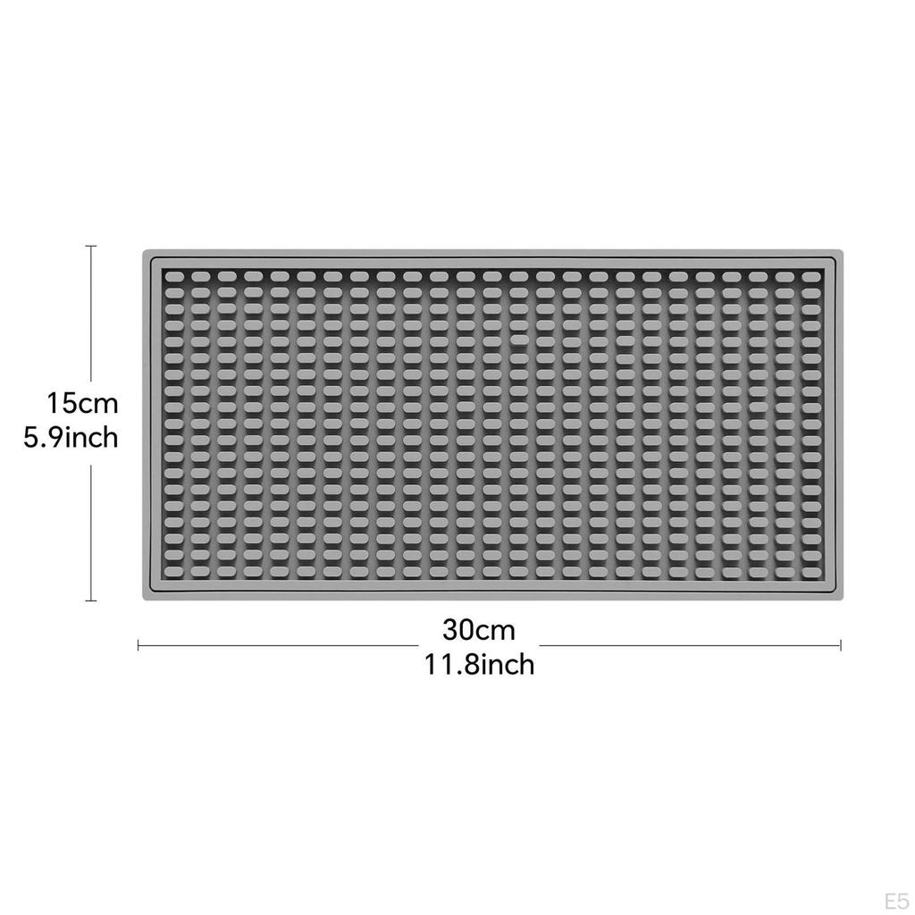2 Pieces Silicone Bar Mat Countertop Easy Clean Drain Pad Glasses Drying for Restaurant Counter