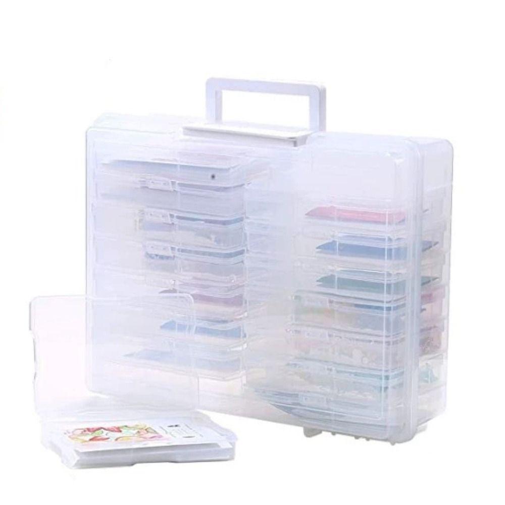 Clear Photo Storage Box Plastic Cards Keeper Office Supplies Craft Storage Case  Sheet