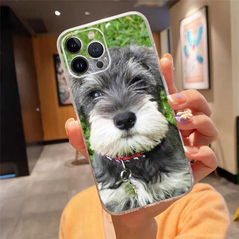Phone Case For Iphone 17 Pro Max Air 16 15 14 13 Pro Max 15 16 Pro 15Plus Schnauzer Puppy Dog Art