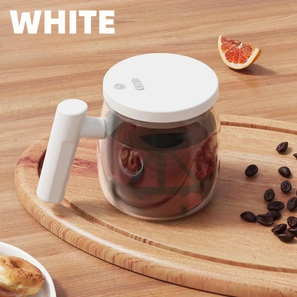 Self Stirring Coffee Mug with Lid,400ML Electric Mixing Cup Self Stirring Coffee Mug Glass Mixing Coffee Mug Rotating Home Offic