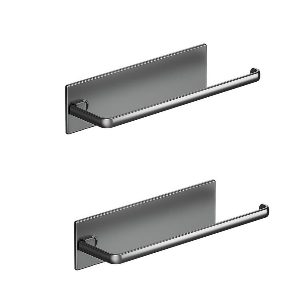 Wall Mounted Roll Paper Storage Rack Space Saving Towel Bar Rack Cling Film Storage Rack  Bathroom