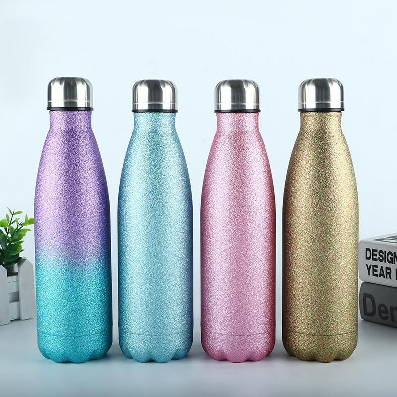 Steel Sports Bottle Glitter Paint Coke Bottle Thermos Flask Drinking Cup Supports One Piece Printing Durable Durable Useful