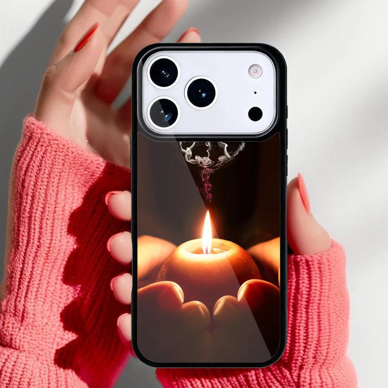 Candle Light Romantic Peace Phone Case for iPhone 17 16 15 14 13 Pro Max Back Cover for 12 11 Pro Coque