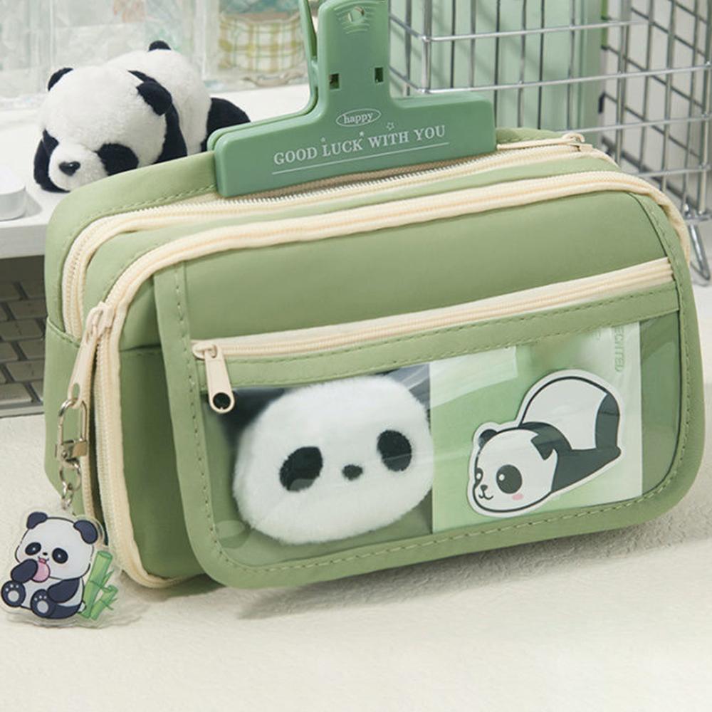 Panda Pencil Bag High Beauty Duty Girl Pencil Bag Large Capacity Junior High School Stationery Bag