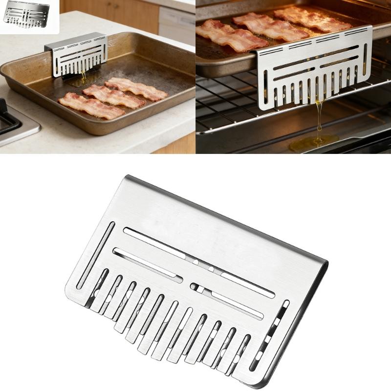 Griddle Accessories Stainless Steel Greases Gate Blocker Block Food from Falling into Rear Greases Trap Heat Resistant