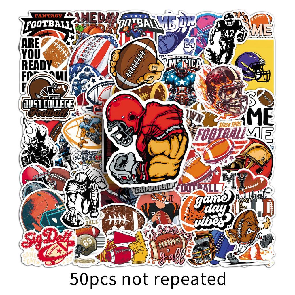 50 American Football Stickers - Trendy Sports Series for Notebooks & Luggage