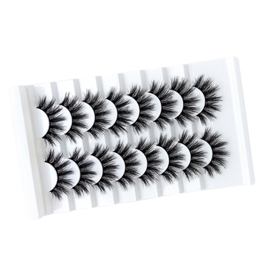 8 Pairs False Eyelashes Enlarge Eyes Soft Dense Long 3D Three Dimensional Curly False Eyelashes